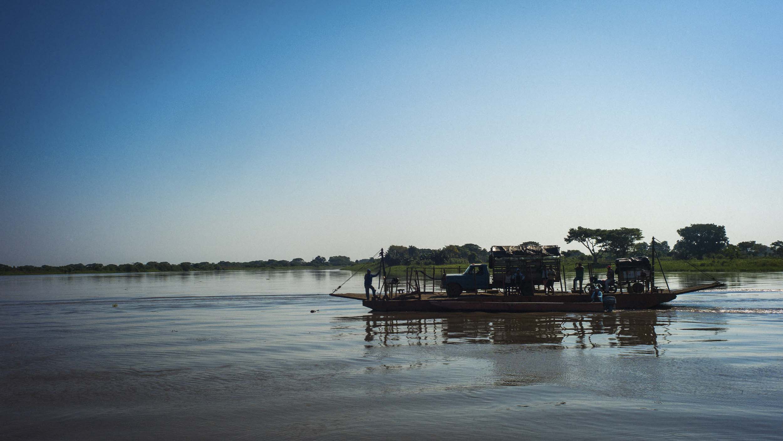 A ferry to the colonial town Mompox, located on a small island in the Rio Magdalena, 2014