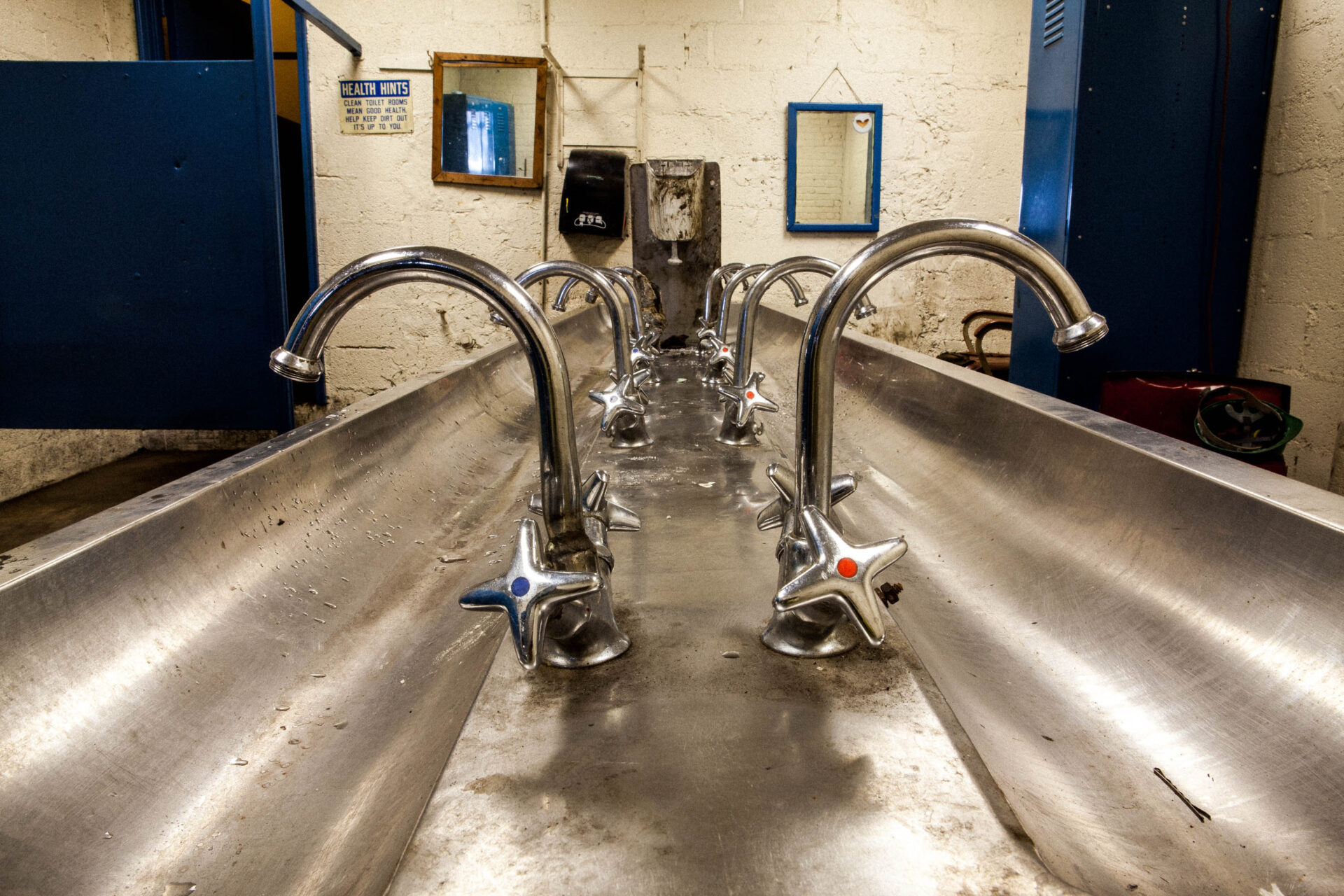 The locker room and bathroom