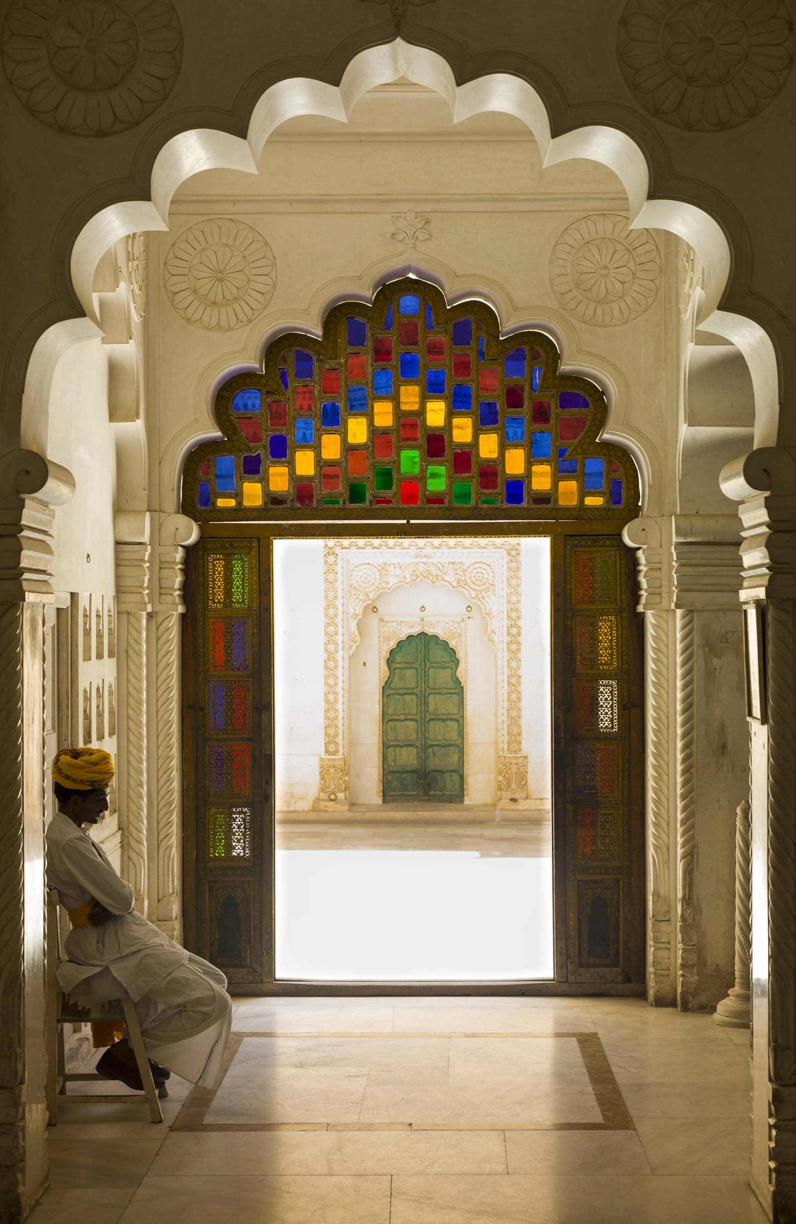 Moti Mahal, the Pearl Palace, one of the oldest surviving rooms in the Mehrangarh Fort. This area was built in the 16th century by Sawai Raja Sur Singh as a hall of public audience, 2012