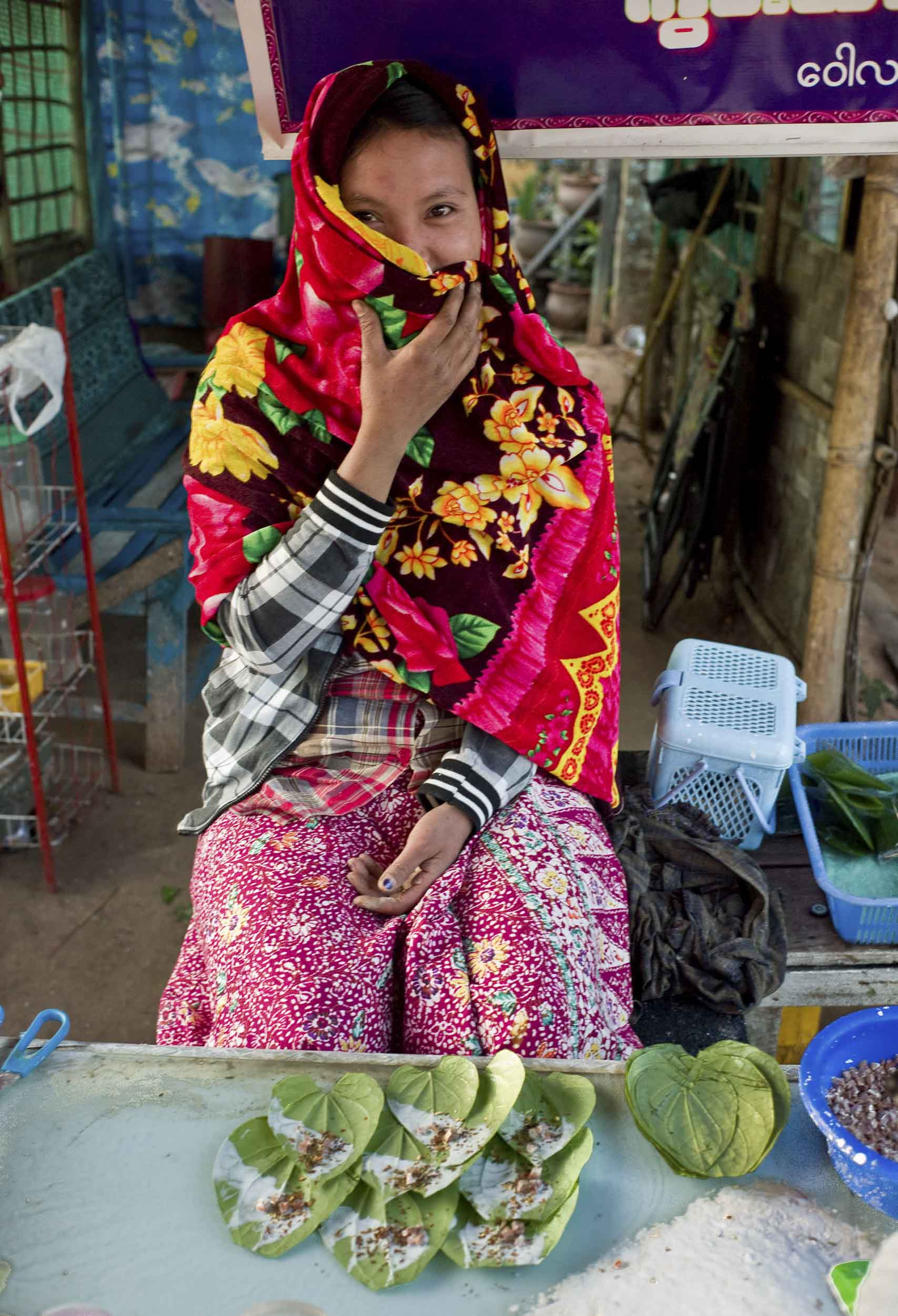 A betel nut vendor on the road between Bago and Mount Kyaiktiyo (Golden Rock), 2012
