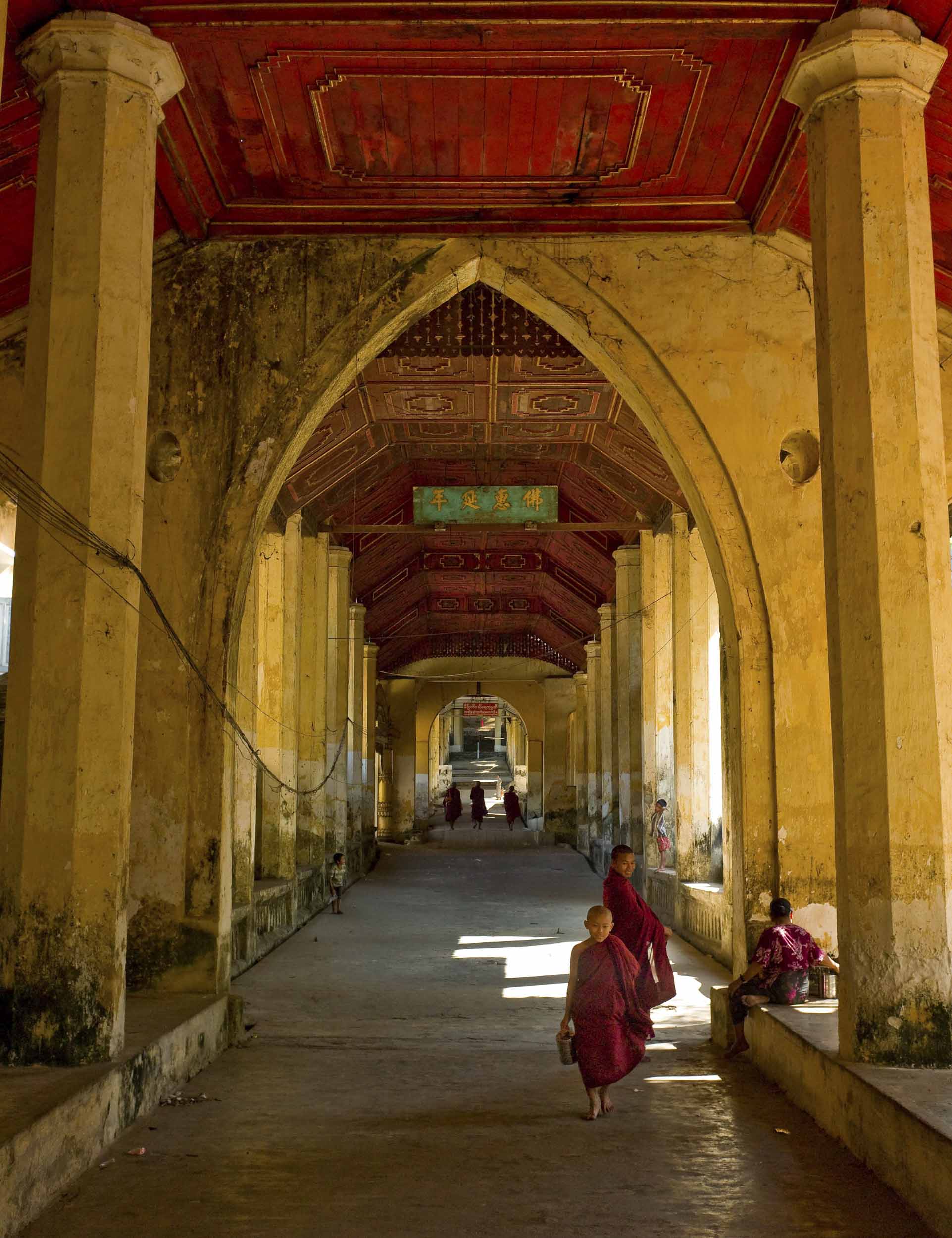 A walkway near a Buddhist monastery in Mamlamyine, 2012