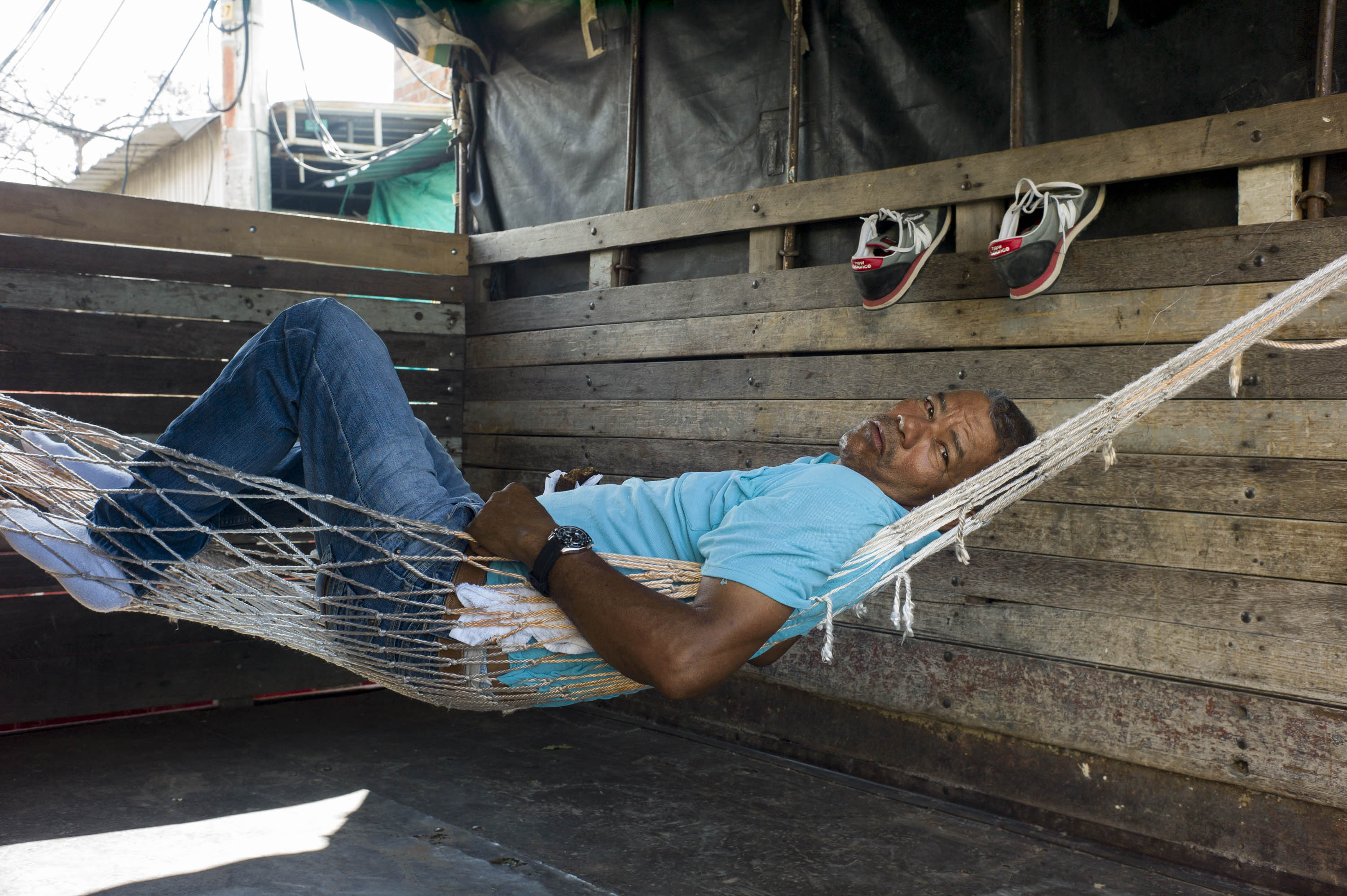 Driver resting in his truck bed, Santa Marta, Colombia, 2014