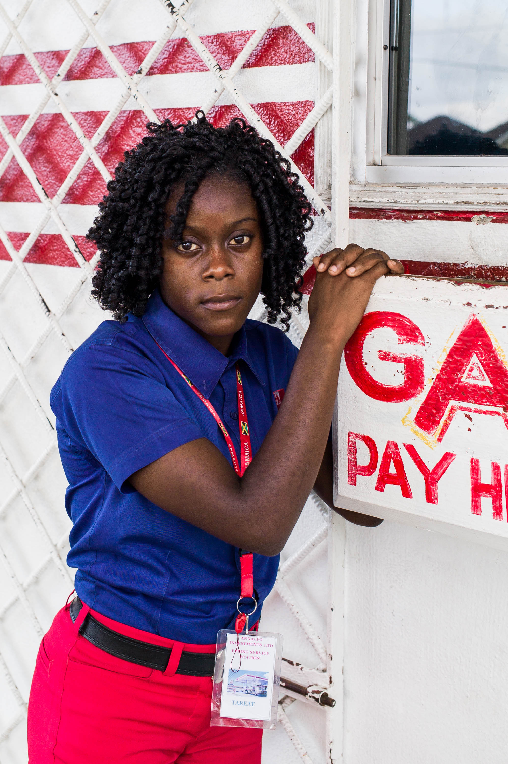 Pompia (pronounced Pompeii), aged 19, Epping Service Station attendant, Ocho Rios, Jamaica, 2017